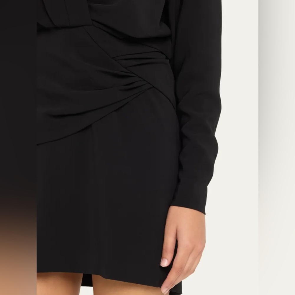 Alexis Elegant Black V-Neck Mini Dress - Picture 6 of 10